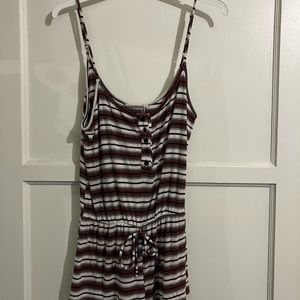 Honey Punch romper, white, brown, black stripes. Great for romping around. :)